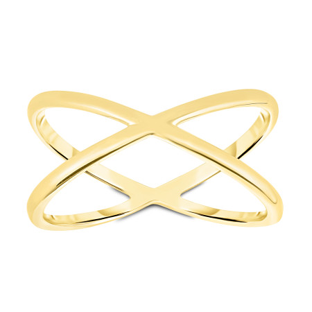 Women's Yellow 14K Gold Crisscross Ring HD5029