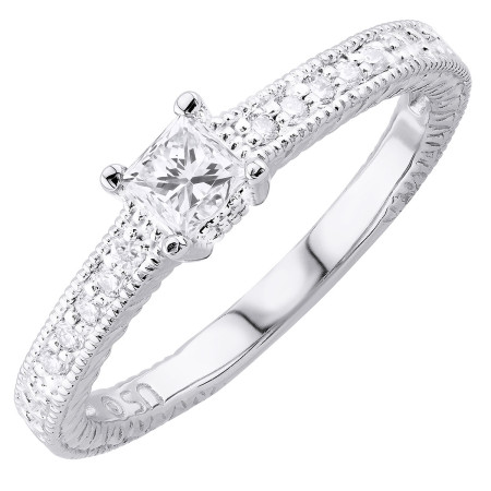 14K Gold Diamond Vintage Engagement Ring 0.33ct 006419