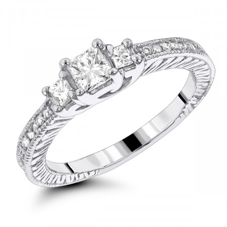 14K Gold Diamond Vintage Engagement Ring 0... 006413