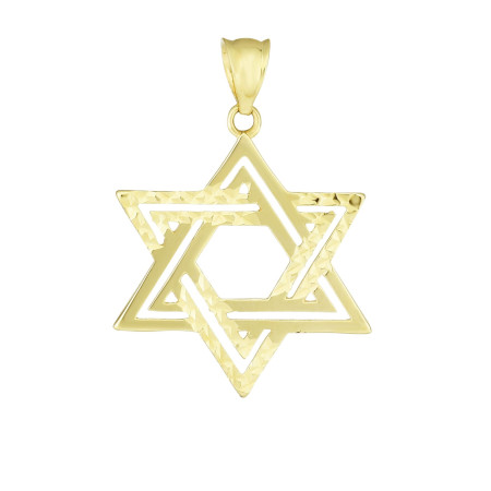 14K Gold Polished Star of David Pendant HD0314