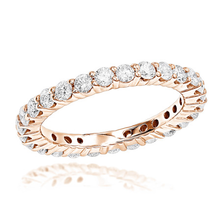 Thin 14K Gold Round Diamond Eternity Band 1.35ct 006861