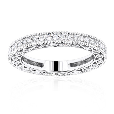 14K Gold Round Diamond Eternity Ring 0.63ct 3.4mm 006950