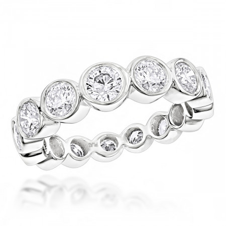 14K Gold Round Diamond Eternity Ring 2.09ct 006951