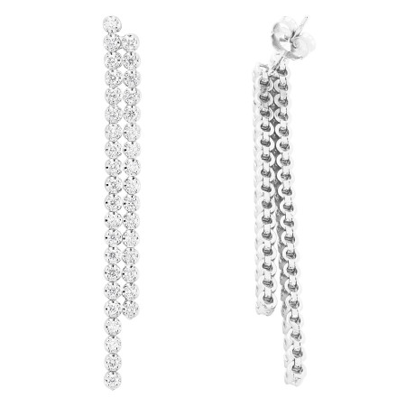 14K Gold String Designer Diamond Earrings 0.8ct in White color  227918