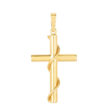 14k Gold Two-tone Cross Pendant HD0264
