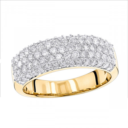 14K Gold Women's Pave Diamond Ring Round Diamonds 1.15ct 404782