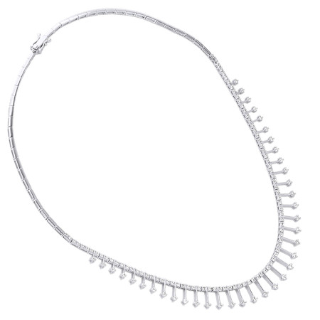 14K Gold Women's Round Diamond Necklace 4.44ct 102015