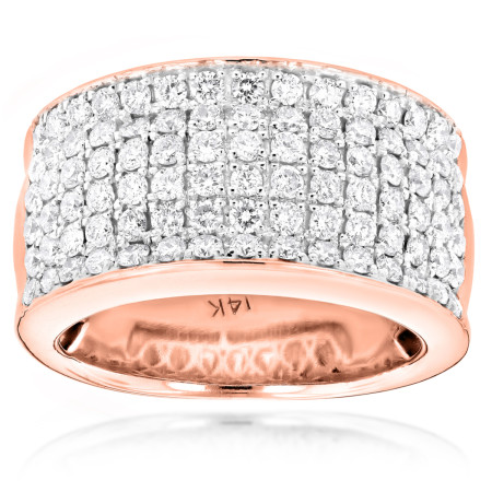 14K Gold Men's Designer Diamond Wedding Band 2.05ct 890249