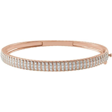 14K Rose Gold 1 3/8 CTW Lab-Grown Diamond Bangle 7in Bracelet in Rose color STC0002