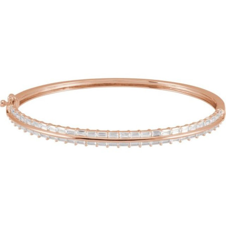 14K Rose Gold 2 1/6 CTW Lab-Grown Diamond 7in Bangle Bracelet in Rose color STC0007
