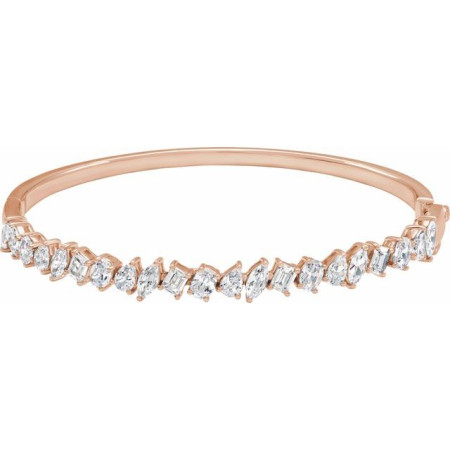14K Rose Gold 4 1/5 CTW Lab-Grown Diamond Bangle 7in Bracelet in Rose color STC0006