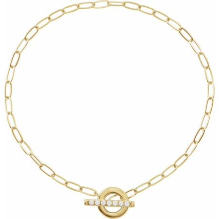 14K Yellow Gold 1/10 CTW Natural Diamond Toggle 7in Bracelet STC0018