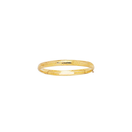 14k Yellow Gold Girls Polished Classic Bangle Bracelet 5.5 inch HD0456