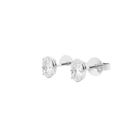 14k Yellow Gold Lab-Grown Oval Diamond Stud Earrings Prong Setting VS in White color  HD0062