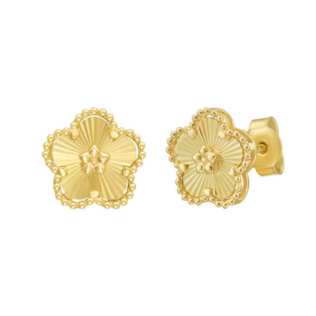 14k Yellow Gold Women's Daisys Earrings | Push Back in Yellow color  HD5378