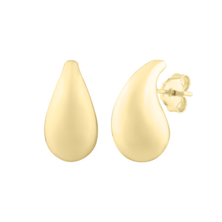 14k Yellow Gold Women's Small Raindrop Studs Earrings | Push Back HD5357