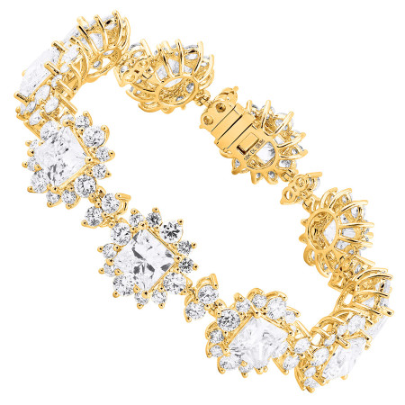 18K Gold Unique Diamond Bracelet for Women Star Design with Lab Diamonds in Yellow color  804151