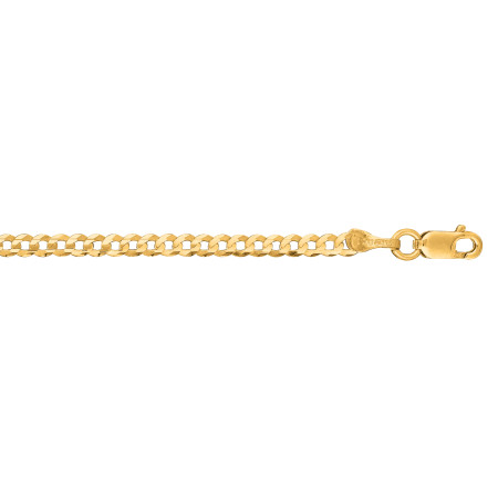 2.6mm Gold Comfort Curb Anklet for Women | 14K Yellow Gold | Lobster Clasp HD5174