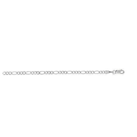 2.6mm Gold Figaro Anklet for Women | 14K White Gold | Lobster Clasp HD5178