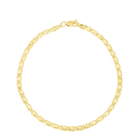 2.9mm Gold Heart Anklet for Women | 14K Yellow Gold | Lobster Clasp HD5182