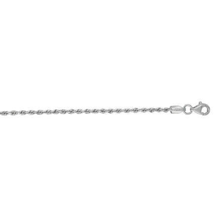 2mm Gold Diamond Cut Royal Rope Anklet for Women | 14K White Gold | Lobster Clasp HD5173