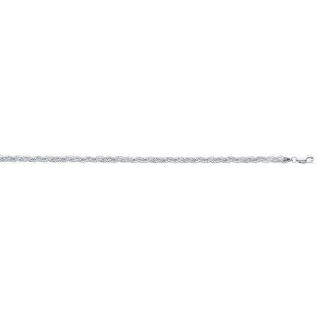3.5mm Gold Braided Fox Anklet for Women | 14K White Gold | Lobster Clasp HD5177