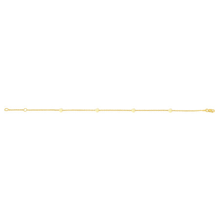 3mm Gold Heart Anklet for Men & Women | 14K Yellow Gold | Lobster Clasp HD5188