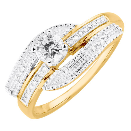 Affordable Diamond Engagement Ring 14k Yellow Gold .39ct in Yellow color  405499