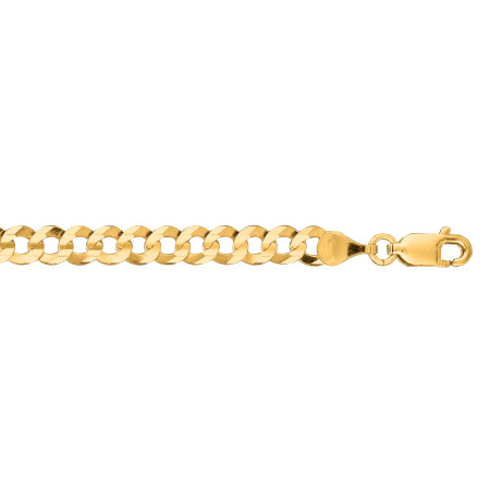 4.6mm Gold White Pave Curb Anklet for Men & Women | 14K Yellow Gold | Lobster Clasp HD5190