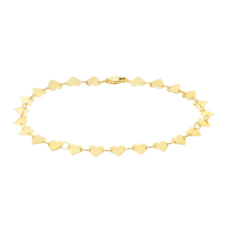 4.7mm Heart Mirror Chain Bracelet for Men & Women | 10K Yellow Gold | Lobster Clasp in Yellow color  HD5169