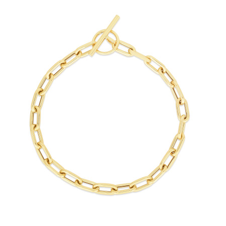 5mm Paperclip Toggle Link Bracelet for Men & Women | 14K Yellow Gold | Toggle Clasp in Yellow color  HD5146
