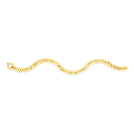 6mm Chevron Link Bracelet for Men & Women | 14K Yellow Gold | Spring Ring Clasp in Yellow color  HD5143