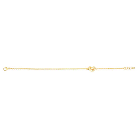 7.5mm Polished Puffed Love Knot Bracelet for Women | 14K Yellow Gold | Lobster Clasp HD5155