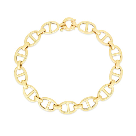 8.8mm Mariner Chain Bracelet for Men & Women | 14K Yellow Gold | Spring Ring Clasp in Yellow color  HD5145