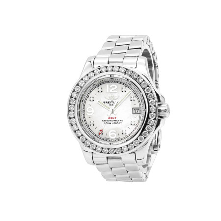 Breitling Colt Ladies Custom Diamond Watch 2.50ct 966050