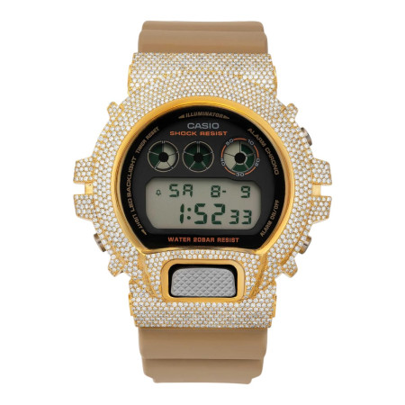 Casio G-Shock GA2100FL-8A Bold Orange Dial 7.50ctw White Diamond
