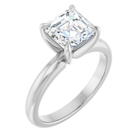 Ada Lab Grown Diamond Ring | 2 Carat Asscher Diamond Solitaire Engagement Ring ST140DLA