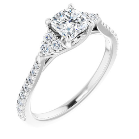 Adalynn 0.75 Carat Cushion Diamond French-Set Engagement Ring ST107DNC