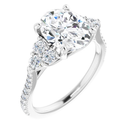 Adalynn 1 Carat Oval Diamond French-Set Accented Engagement Ring ST107DNO
