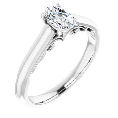 Addison 0.5 Carat Oval Diamond Solitaire Engagement Ring ST079DNO