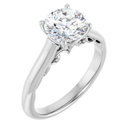 Addison 1.5 Carat Round Diamond Sculptural Engagement Ring ST079DNR