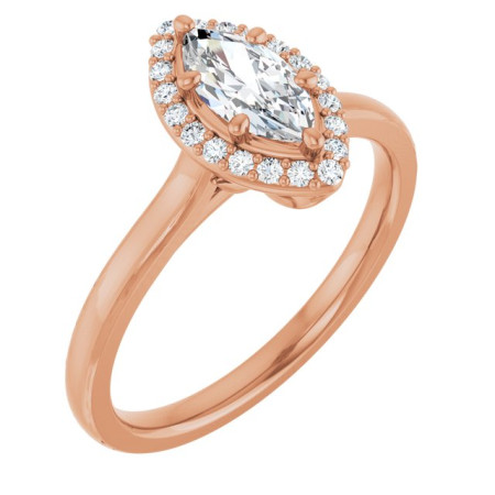 Adeline 0.5 Carat Marquise Diamond Halo-Style Engagement Ring in Rose color ST063DNM