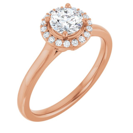 Adeline 0.5 Carat Round Diamond Halo-Style Engagement Ring in Rose color ST063DNR