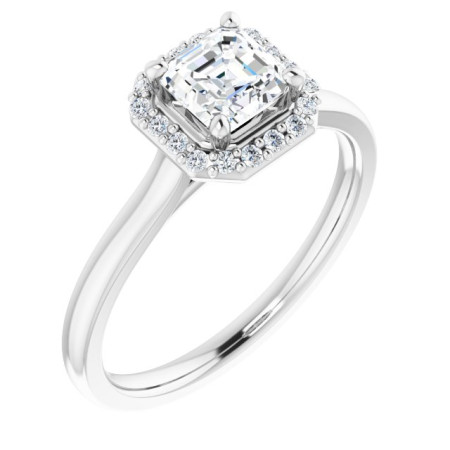 Adeline 0.75 Carat Asscher Diamond Halo-Style Engagement Ring ST063DNA