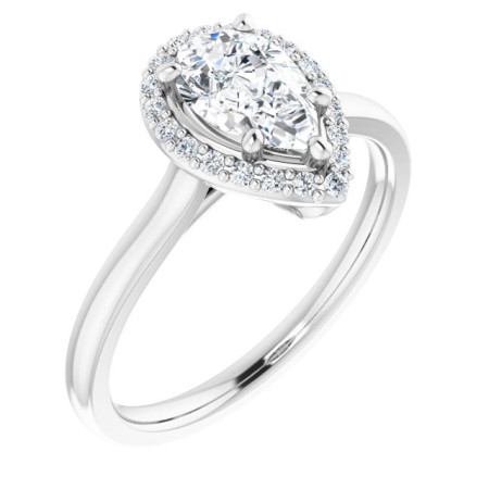 Adeline 1 Carat Pear Diamond Halo-Style Engagement Ring ST063DNP