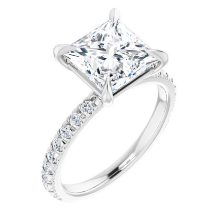 Alaia Lab Grown Diamond Ring | 3 Carat Square Diamond French-Set Engagement Ring ST111DLS