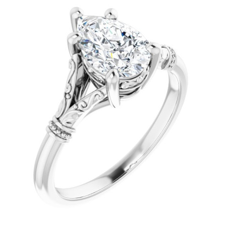 Alana Lab Grown Diamond Ring | 2 Carat Pear Diamond Split Shank Engagement Ring ST162DLP