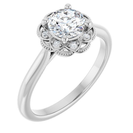 Alani 0.75 Carat Round Diamond Halo-Style Engagement Ring ST134DNR