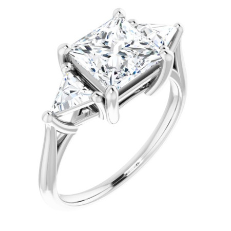 Alexis Lab Grown Diamond Ring | 2 Carat Square Diamond Three-Stone Engagement Ring ST245DLS