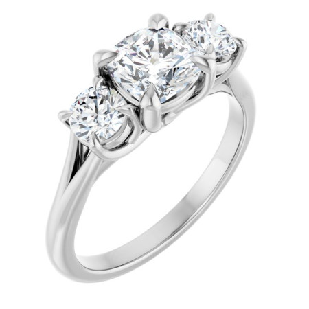 Alora 1 Carat Cushion Diamond Three-Stone Engagement Ring ST205DNC